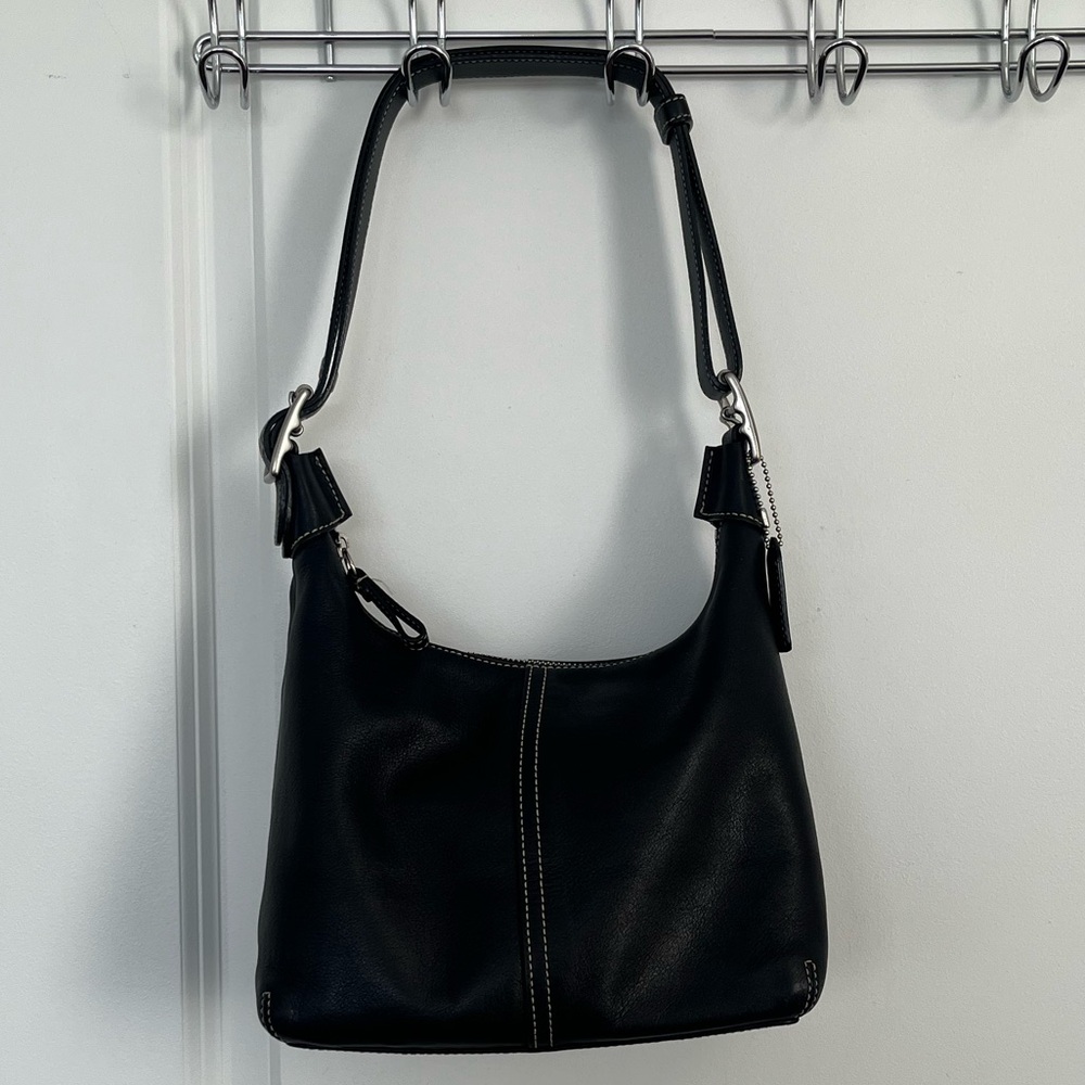Vintage Coach Legacy, 9566 Black Leather, Shoulder/Crossbody Bag, Adjustable
